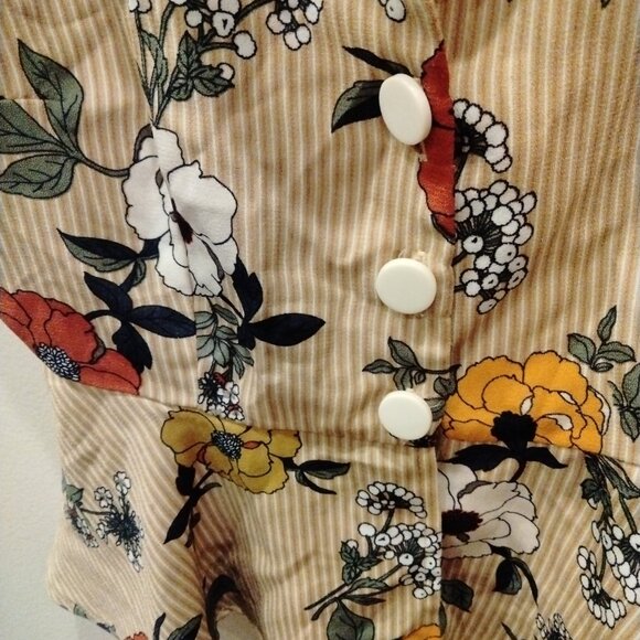 Striped and floral print top - Picture 4 of 6